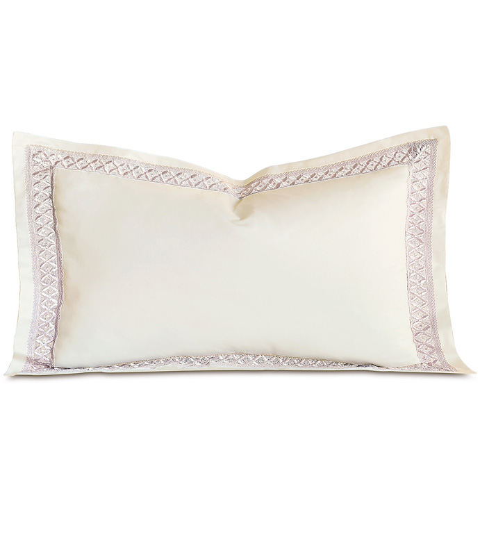 Juliet Lace King Sham in Ivory/Fawn