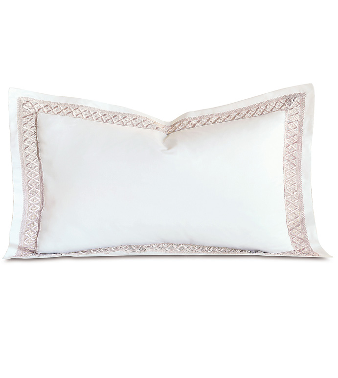 Juliet Lace King Sham in White/Fawn