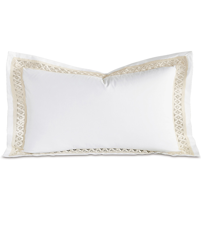 Juliet Lace King Sham in White/Ivory