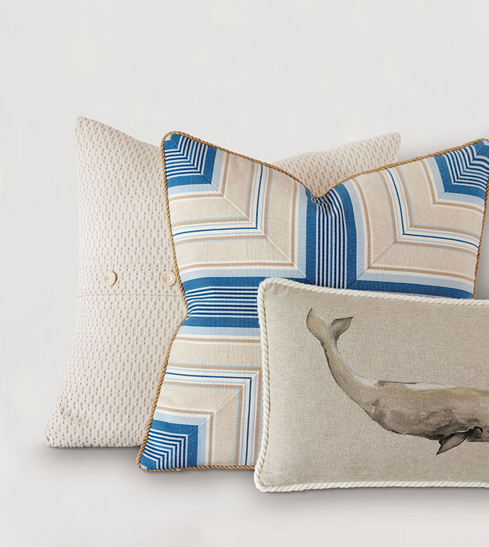Maritime Nautical Accent Pillow In Blue