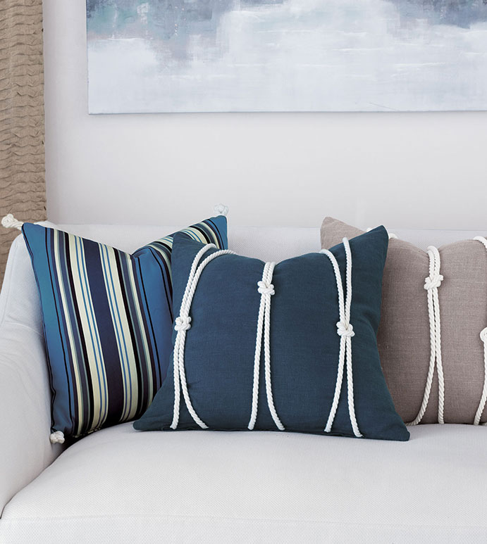 Maritime Knot Accent Pillow In Blue
