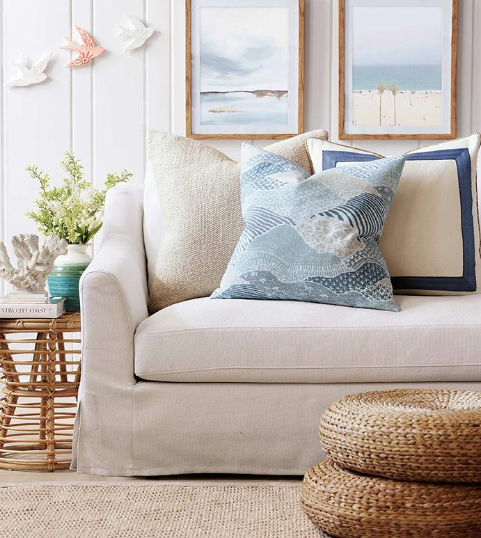 Maritime Nautical Accent Pillow In Ivory