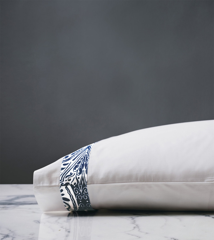 Adelle Percale Pillowcase In Marine