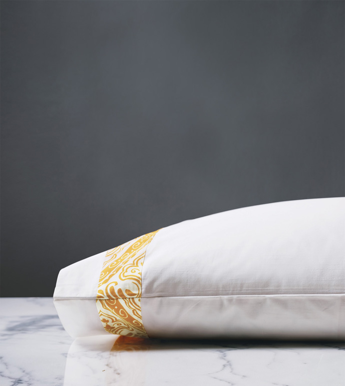 Adelle Percale Pillowcase In Saffron