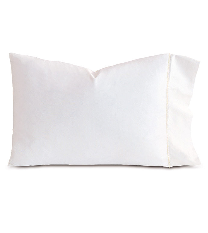 Linea Velvet Ribbon Pillowcase in White