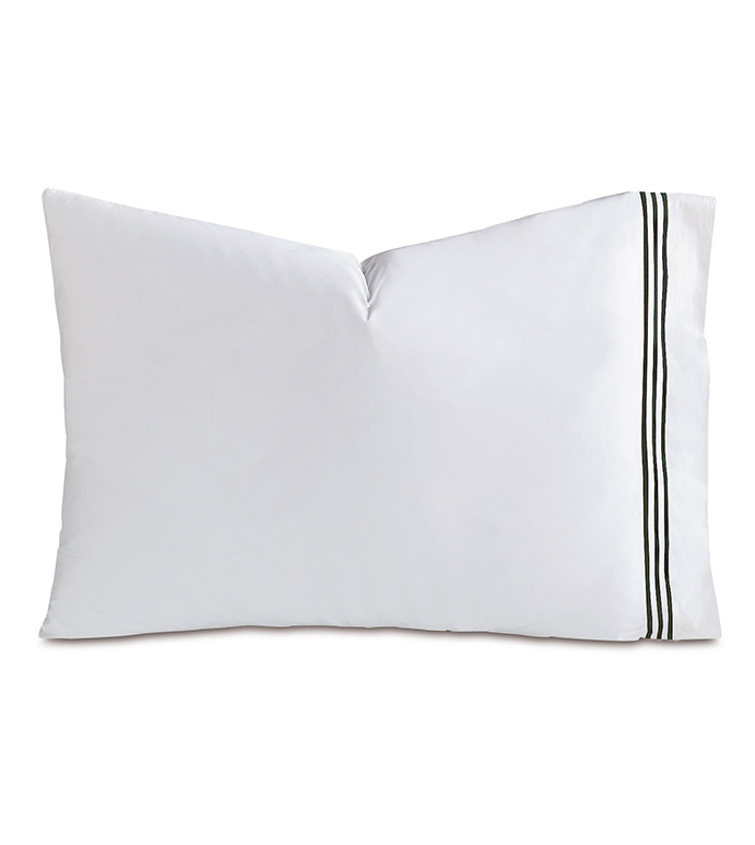 Tessa Satin Stitch Pillowcase in White/Black