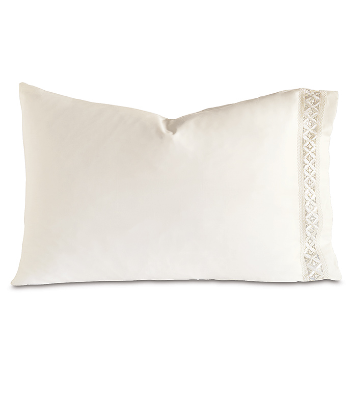 Juliet Lace Pillowcase in Ivory/Ivory