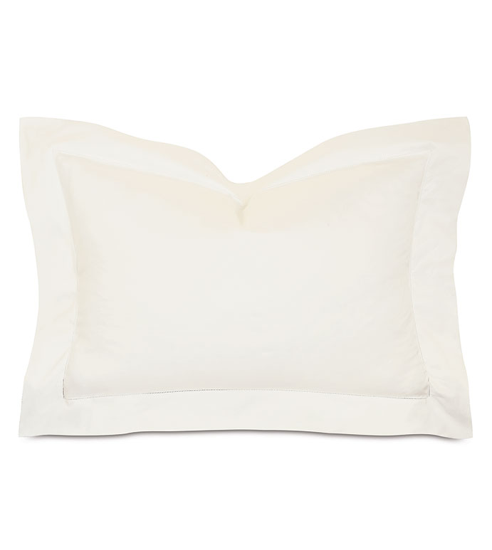 Roma Sateen Queen Sham in Ivory