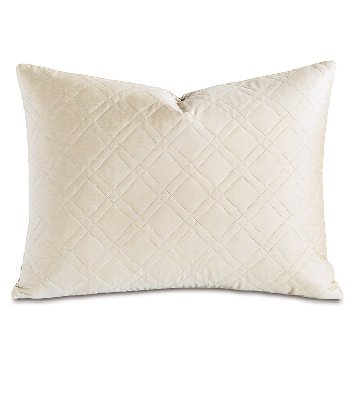 Coperta Diamond Quilted Queen Sham in Ivory