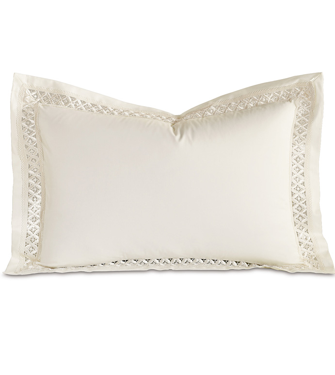 Juliet Lace Queen Sham in Ivory/Ivory