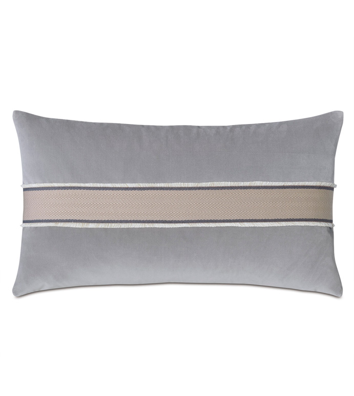 Safford Chevron Border Decorative Pillow In Gray