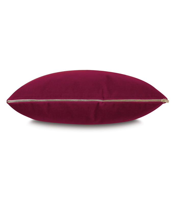 Sloane Velvet Decorative Pillow in Raspberry