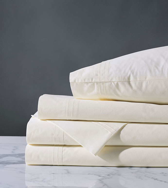 Vail Percale Sheet Set In Ivory