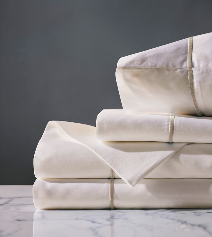 Linea Sheet Set In Ivory & Sable