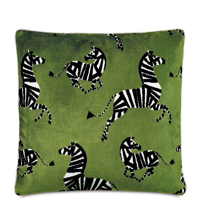 Tannenbaum Zebra Decorative Pillow In Sage