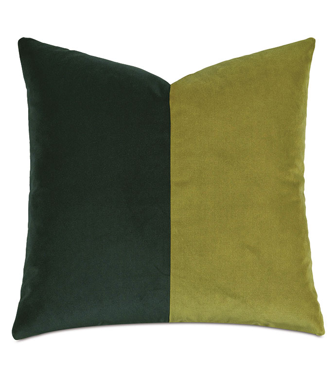 Uma Colorblock Decorative Pillow in Lime