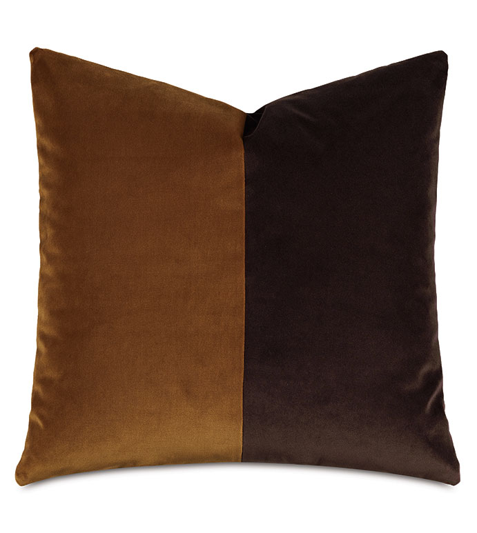 Uma Colorblock Decorative Pillow in Gold