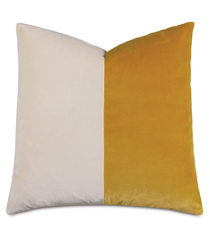 Uma Colorblock Decorative Pillow in Mustard