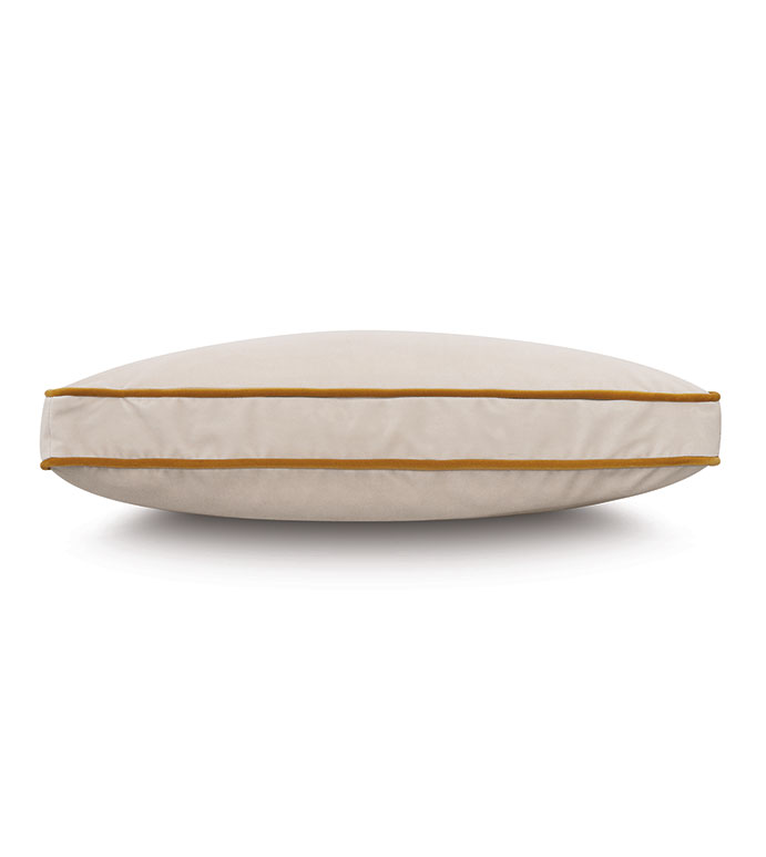 Velvet Demilune Decorative Pillow in Ivory