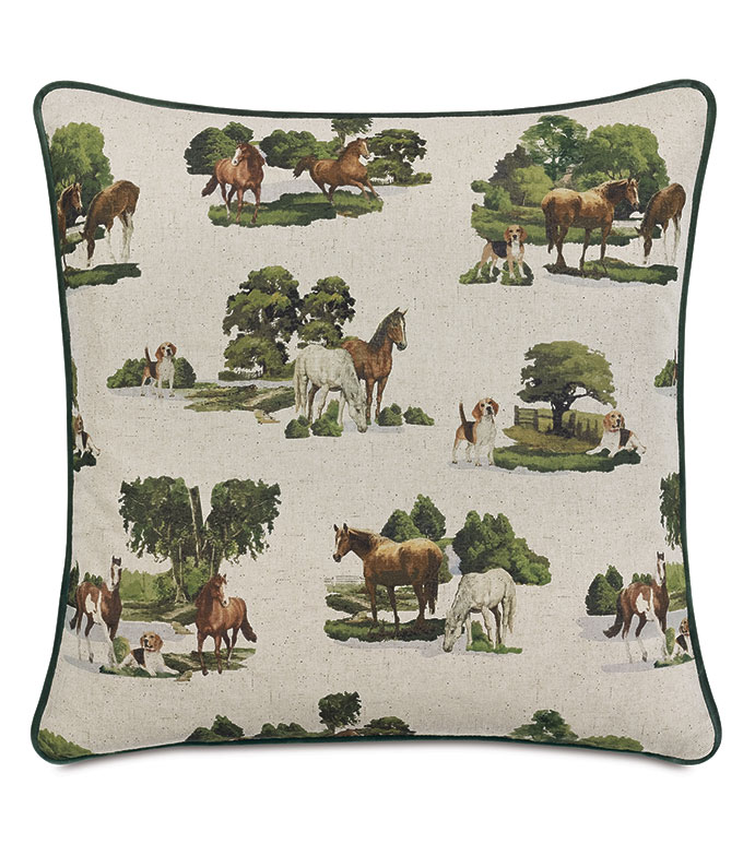 Equestrian Nature Canvas Decorative Pillow