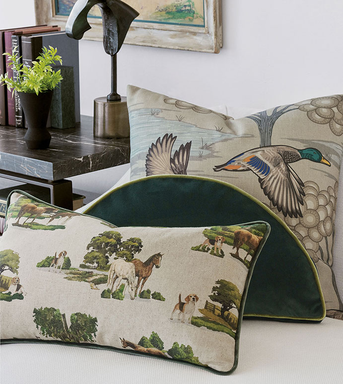 Equestrian Aviary Canvas Decorative Pillow