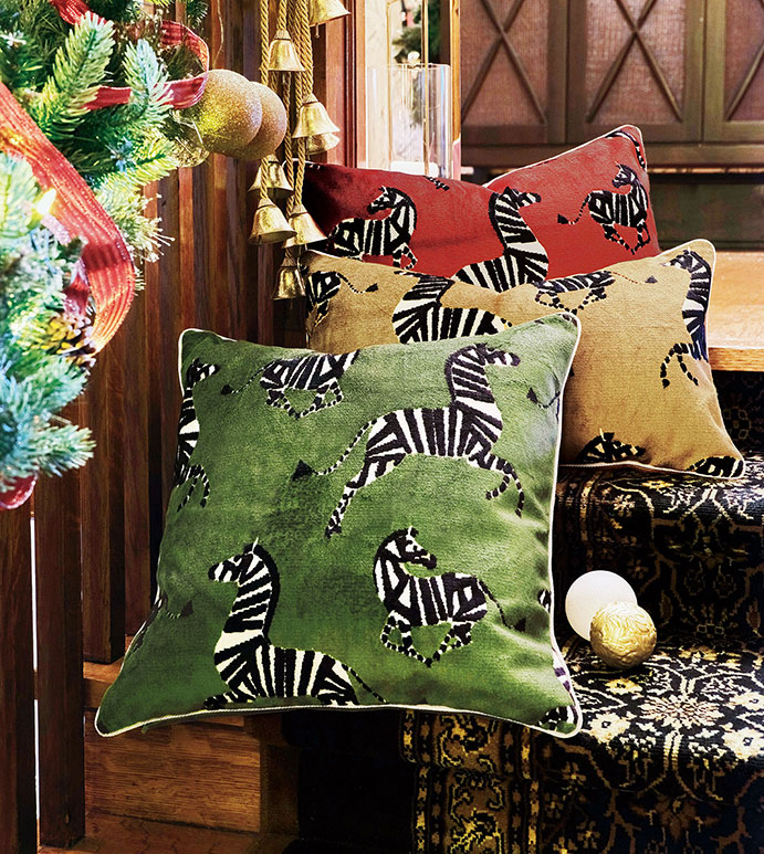 Tannenbaum Zebra Decorative Pillow In Honey