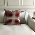 Stamp Cut Velvet Decorative Pillow In Ruby