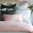 Mint Punch Botanical Accent Pillow In Salmon