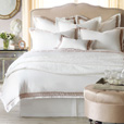 Juliet Lace Duvet Cover in White/Fawn