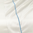 Linea Velvet Ribbon Flat Sheet In Ivory & Azure