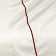 Linea Velvet Ribbon Flat Sheet In Ivory & Shiraz
