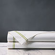 Enzo Satin Stitch Flat Sheet in Lime