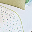 Enzo Satin Stitch Flat Sheet in Lime