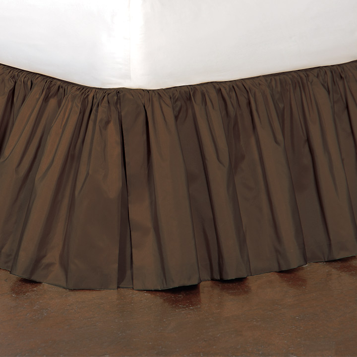 Freda Ruffled Bed Skirt in Chocolate