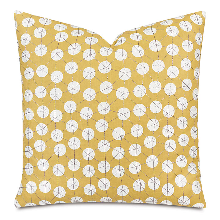 Ollie Embroidered Decorative Pillow In Sunshine