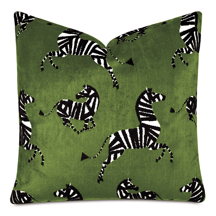 Tenenbaum Zebra Decorative Pillow in Sage