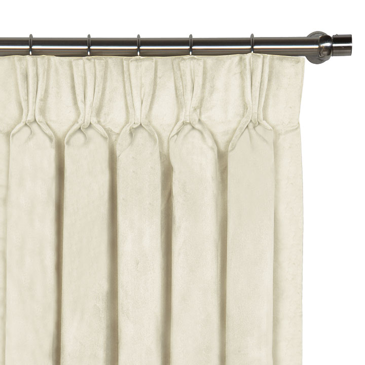 Nellis Velvet Curtain Panel in Ivory