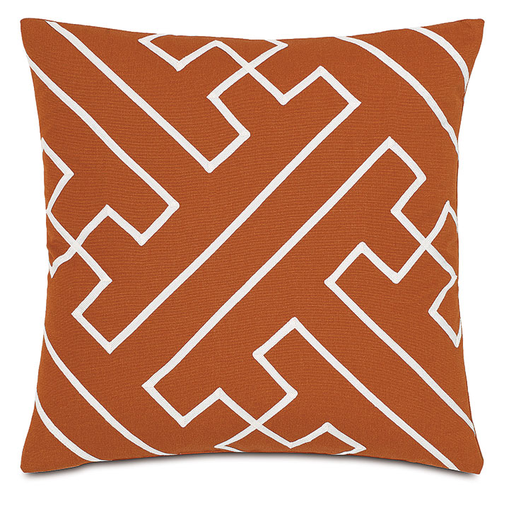Indira Geometric Decorative Pillow in Orange