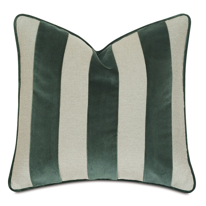 Steeplechaser Velvet Stripe Decorative Pillow