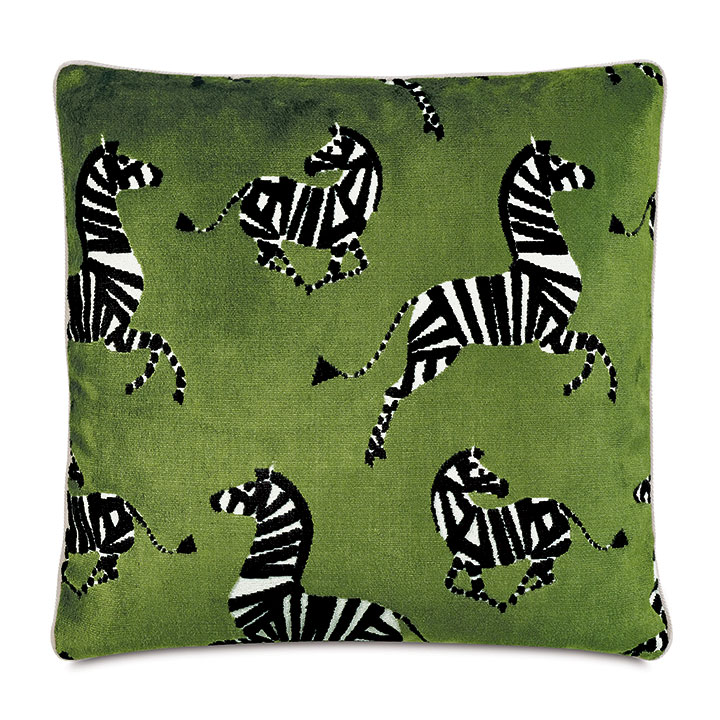 Tannenbaum Zebra Decorative Pillow In Sage