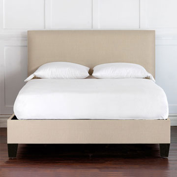 Malleo Upholstered Bed in Gilmer Brulee luxury bedding collection