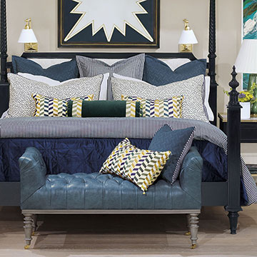 Claire - ,designer bedding,alexa hampton,blue bedding,chevron pillow,citron pillow,luxury bedding,designer bedroom,bedroom decor,blue pillow,luxury duvet,