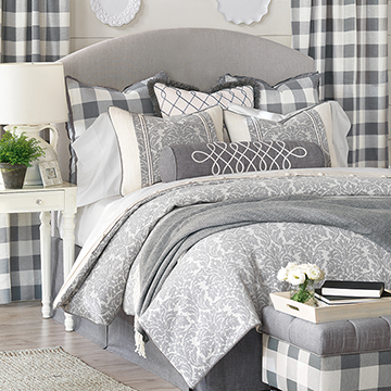 Hampshire - blue farmhouse bedding,country bedding,gray country bedding,cottage style,neutral damask,farmhouse style bedding,gray and blue,gray and white,classic country bedding,damask
