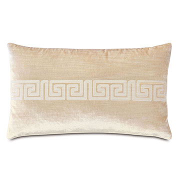Antiquity Greek Key Decorative Pillow in Cream