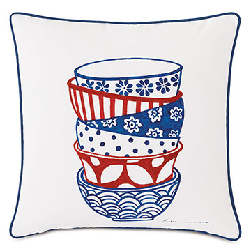 Porcelain Bowl Decorative Pillow