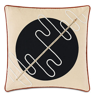 Belleair Zipper Decorative Pillow in Black