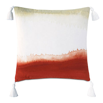 Talbot Handpainted Decorative Pillow in Rust