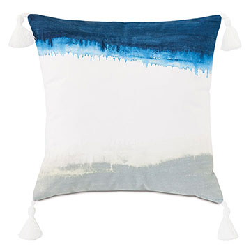 Talbot Handpainted Decorative Pillow in Indigo