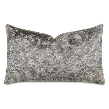 Byzantine Velvet Decorative Pillow In Slate