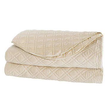 Coperta Diamond Quilted Coverlet in Almond